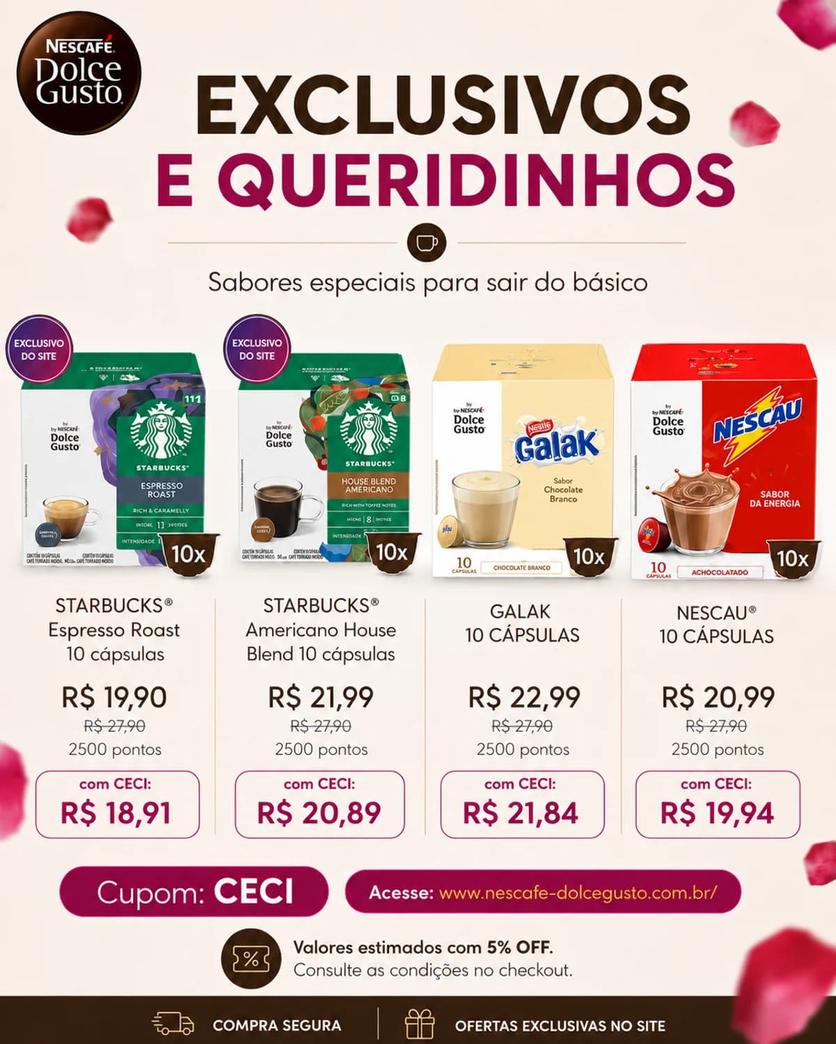 Cápsulas de café e acessórios NESCAFÉ Dolce Gusto.