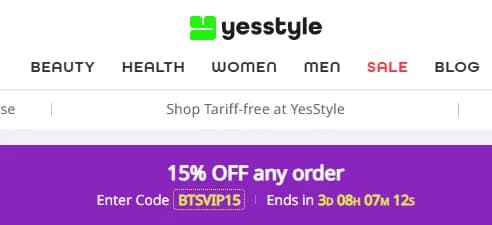 Selection of K-beauty and Korean skincare products on sale at YesStyle.