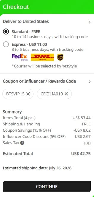 Selection of K-beauty and Korean skincare products on sale at YesStyle.