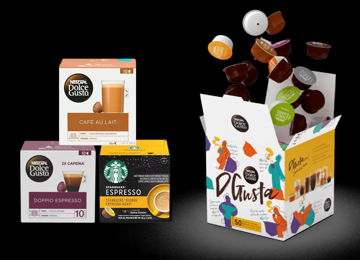 Caixas de cápsulas Dolce Gusto elegíveis para acumular pontos no Clube