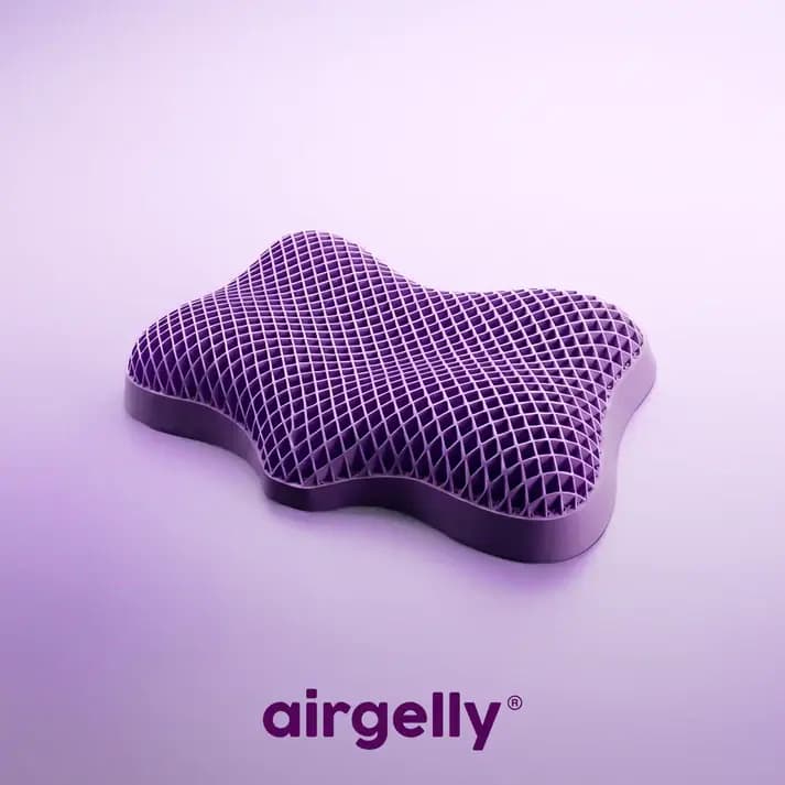 Render 3D do travesseiro Airgelly 2.0 da I Wanna Sleep, mostrando a estrutura vazada