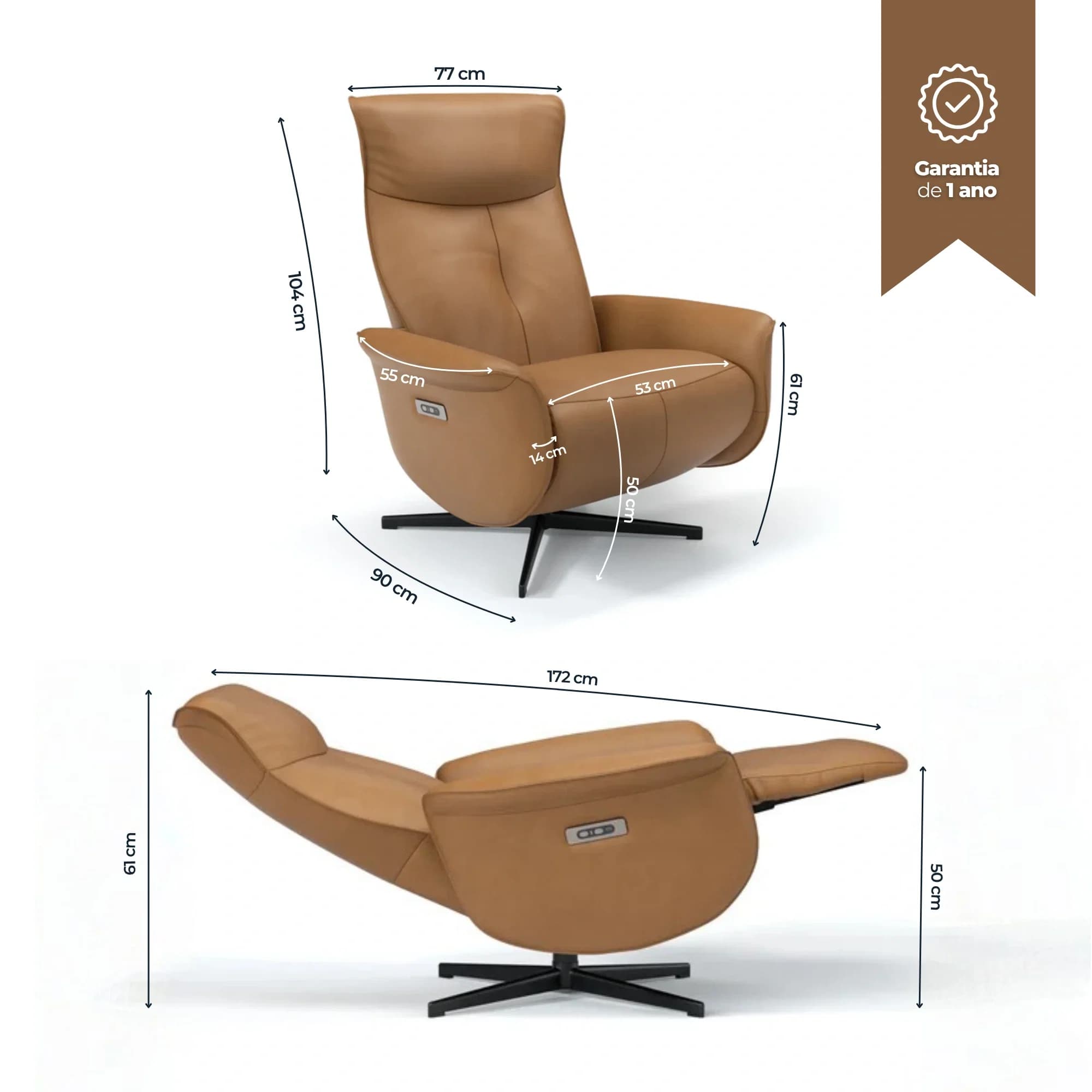 Especificações técnicas da Poltrona Levita Elétrica Damie.