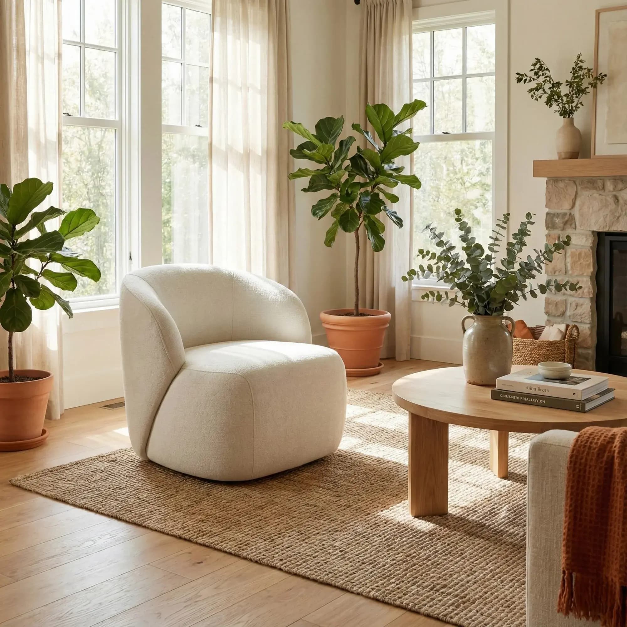 Poltrona Moon em ambiente decorado de casa.