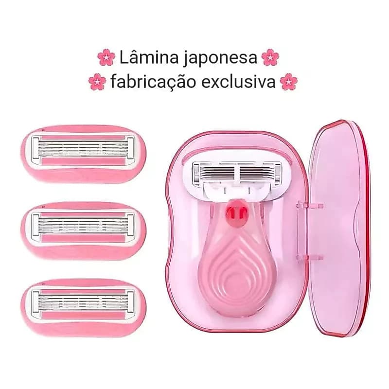 Navalha Feminina Mini Lâmina De Viagem Aloe Vera 3 Lâminas , Kit Básico De Pele Lisa