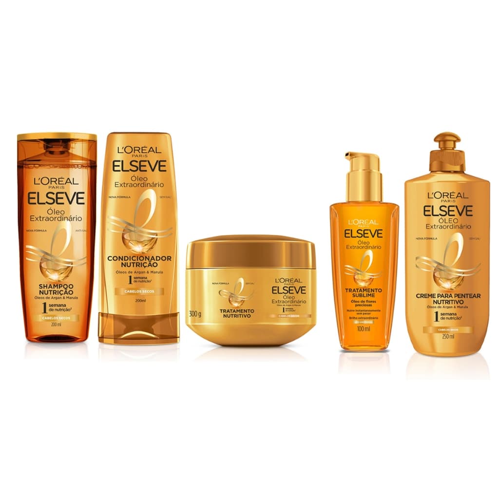 KIT ELSEVE ÓLEO EXTRAORDINÁRIO LOREAL PARIS - 5 ITENS