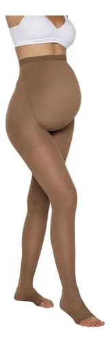 Meia Calça De Compressão Kendall Para Gestante Sem Ponteira Chocolate