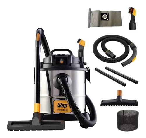 Aspirador Pó E Água Wap Gtw Inox 20 Com Soprador 1600w 160mbar 20 Litros Prata/preto 220v