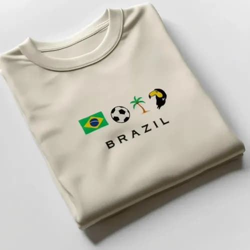 Camisa Brazil Algodao Confortavel Macia Estilosa Basica Leve White M