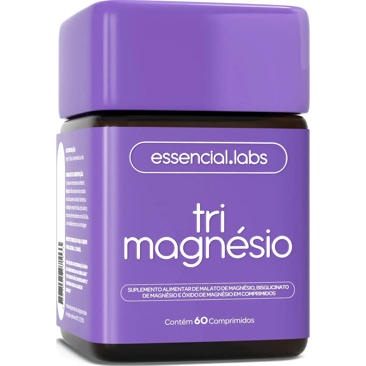 TRI MAGNÉSIO - Dimalato + Bisglicinato + Óxido - A Combinação Perfeita de 3 Magnésios com Máxima Pureza e Concentração - 30 Doses