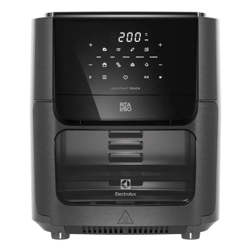 Air Fryer Forno 5 em 1 12L 1700W Digital 1 Bandeja Antiaderente 5 modos preparo 7 Receitas Programadas Aviso Sonoro Fritadeira Elétrica sem Óleo Forno Bancada Electrolux EAF85 Grafite
