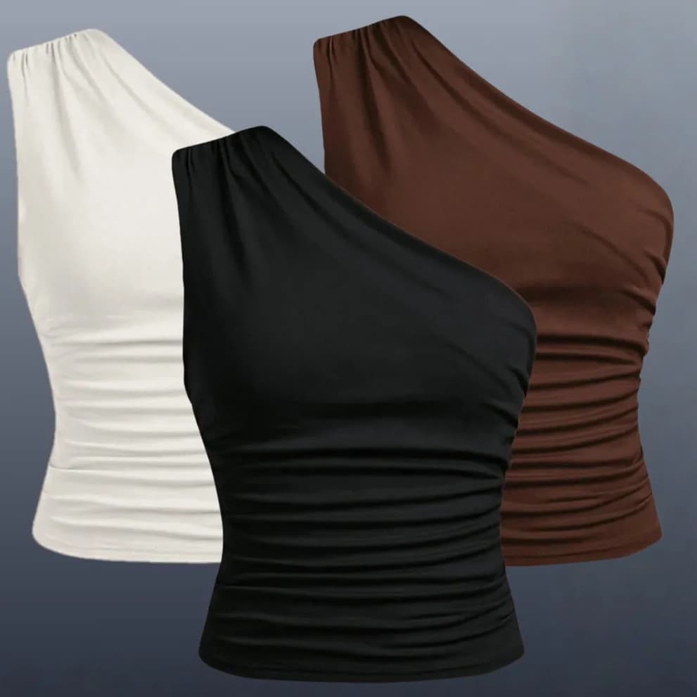 Kit 2 Blusa Feminina Elegante Mula Manga Assimétrica Casual Preto+marrom M