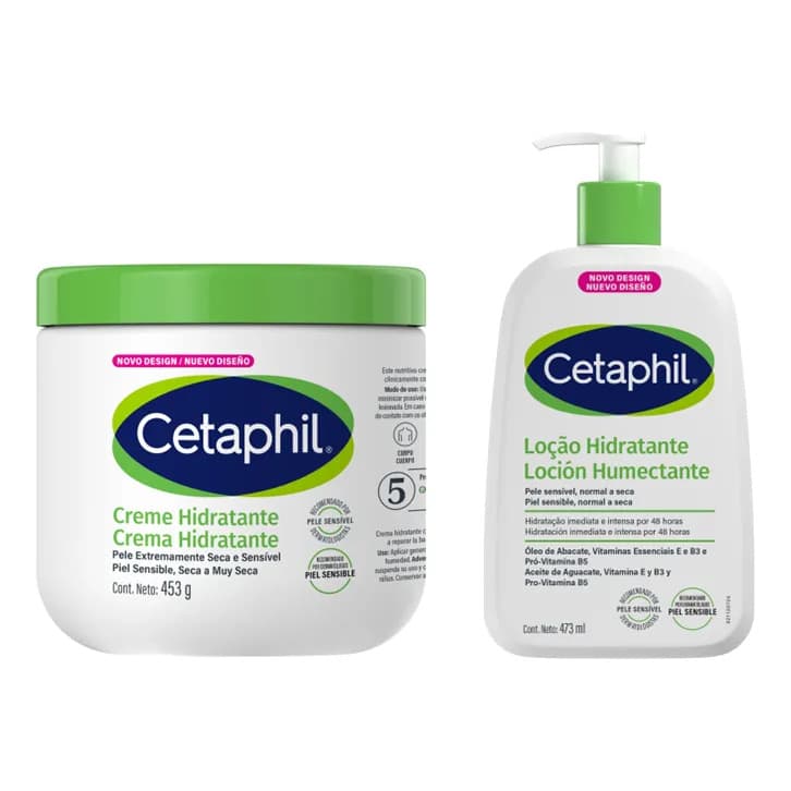 Kit Loção De Limpeza 100ml E Creme Hidratante 453g Pele Seca E Sensível Cetaphil Sem Fragrância