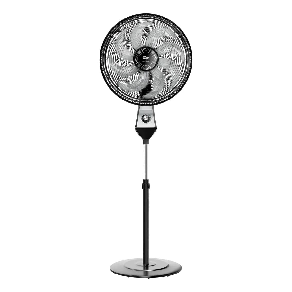 Ventilador De Coluna Silencioso Wap Flow Turbo 180w 8 Pás Com Ajuste De Altura E 3 Velocidades 50 Cm 60 Hz Preto 127v Cinza Plástico