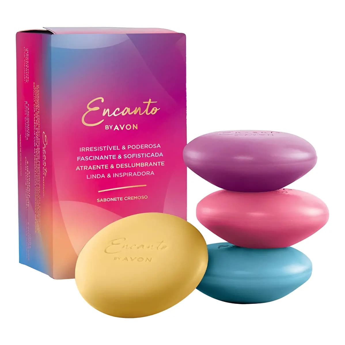 Sabonete Barra Avon Encanto Kit 4un 80g