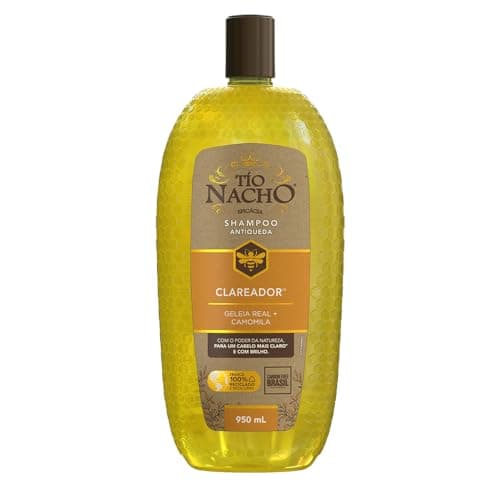 Tío Nacho Shampoo Clareador Antiqueda Natural com Camomila e Geleia Real para Cabelos Claros ou com Mechas – Mais Brilho e Clareamento Natural 950ml