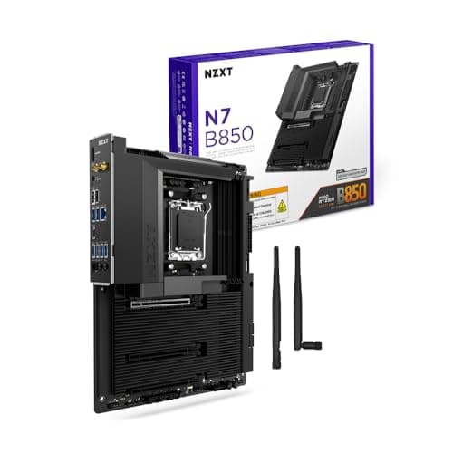 Placa Mãe Gamer NZXT N7 AMD B850 AM5 Preto ATX Capa Full Cover Wi-Fi 6E Dual-Band Bluetooth 5.2 USB Tipo-C 3.2 Gen2 Tipo Ethernet 2.5Gb LAN N7-B85XT-B1