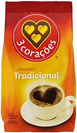 3 Corações Café Torrado E Moído Tradicional Pacote 500G