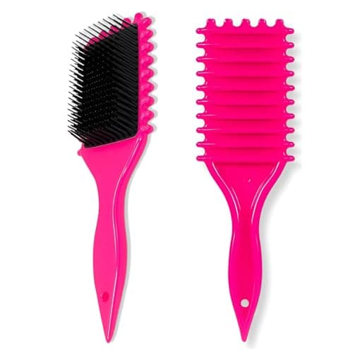 Escova Cabelo Fitagem Finalizadora Onda Profissional - Modelar e Definir Cachos Raquete Wave Mechas Premium CORES SORTIDAS