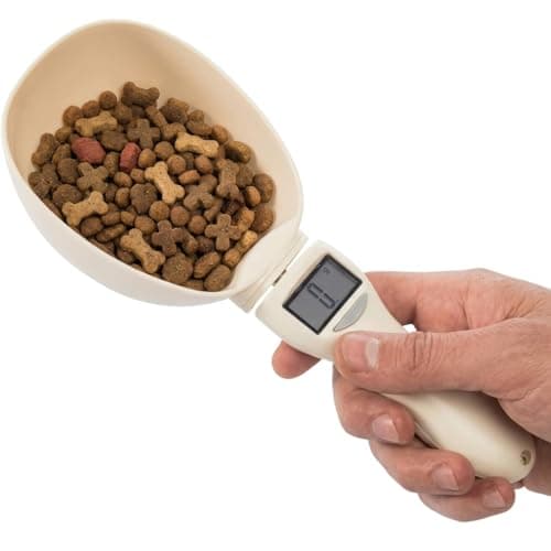 Colher Balança Digital para Ração Pet e Cozinha, LCD, 0,1g–800g, com Tara e Desligamento Automático