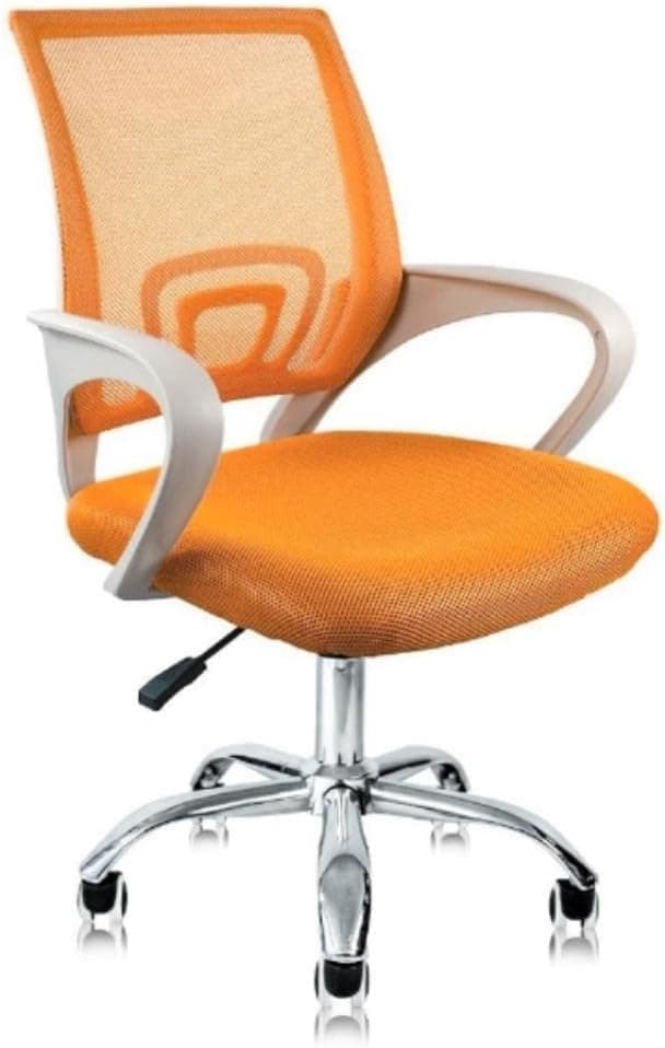 Cadeira de Escritório Secretária Base Cromada com Rodinha Fortt Lisboa Laranja - CSF02-LJ