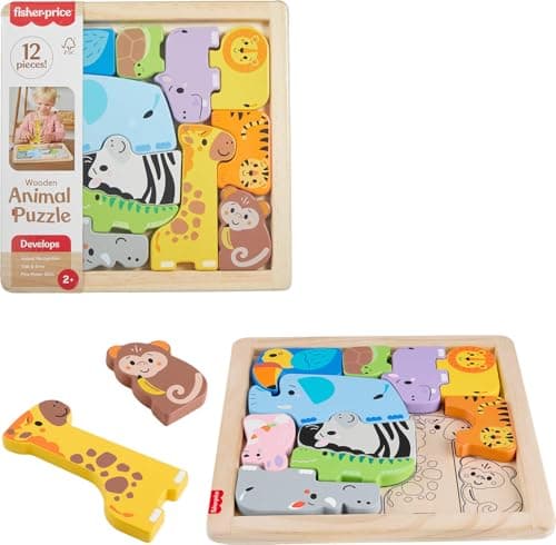 Fisher-Price Brinquedo para Bebês Amigos Animaizinhos de Madeira para crianças a partir de 2 anos