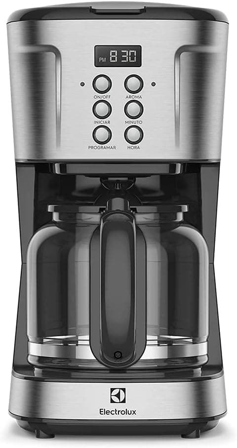 Cafeteira Elétrica Electrolux inox filtro permanente removivel capacidade 1,2L 30 xicaras função timer painel digital desligamento automatico ECM25 127v
