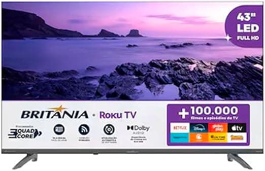Smart Tv 43" Britânia Roku Tv Hdr10 Dolby Áudio B43cra