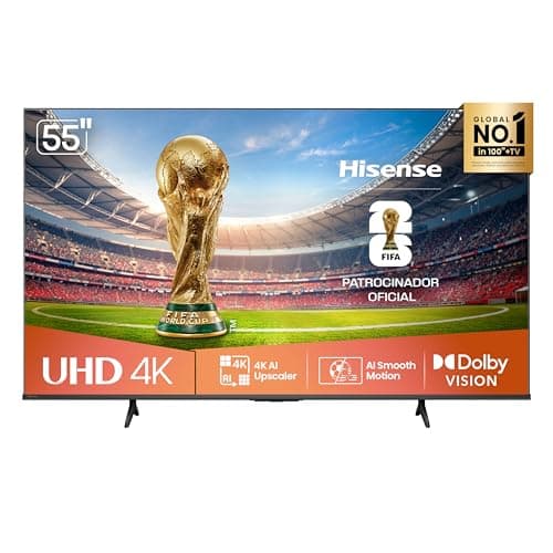Hisense Smart TV 4K 55" Polegadas 55A6NV com Dolby Vision, HDR10, HLG, Dolby Gaming, Film Maker, DTS Virtual X, Compatibilidade Alexa e Google Home