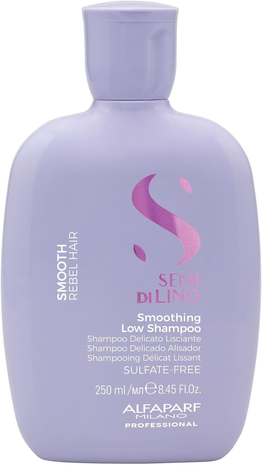 Alfaparf Milano Semi Di Lino Smooth, Shampoo Profissional para Cabelos Rebeldes, Controla, Hidrata e Alisa os Cabelos 250ml