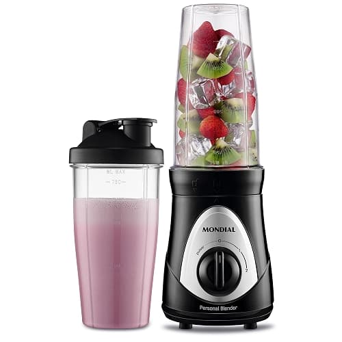 MONDIAL Personal Blender, Preto/Prata, 300W, 110V - DG-01