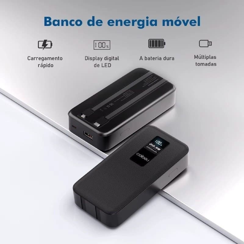 Powerbank Coibeu 20000mAh com carregamento rápido