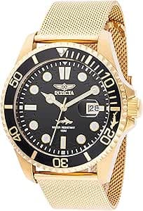 INVICTA Mostrador masculino Pro Diver 43 mm de aço inoxidável dourado e quartzo PC32