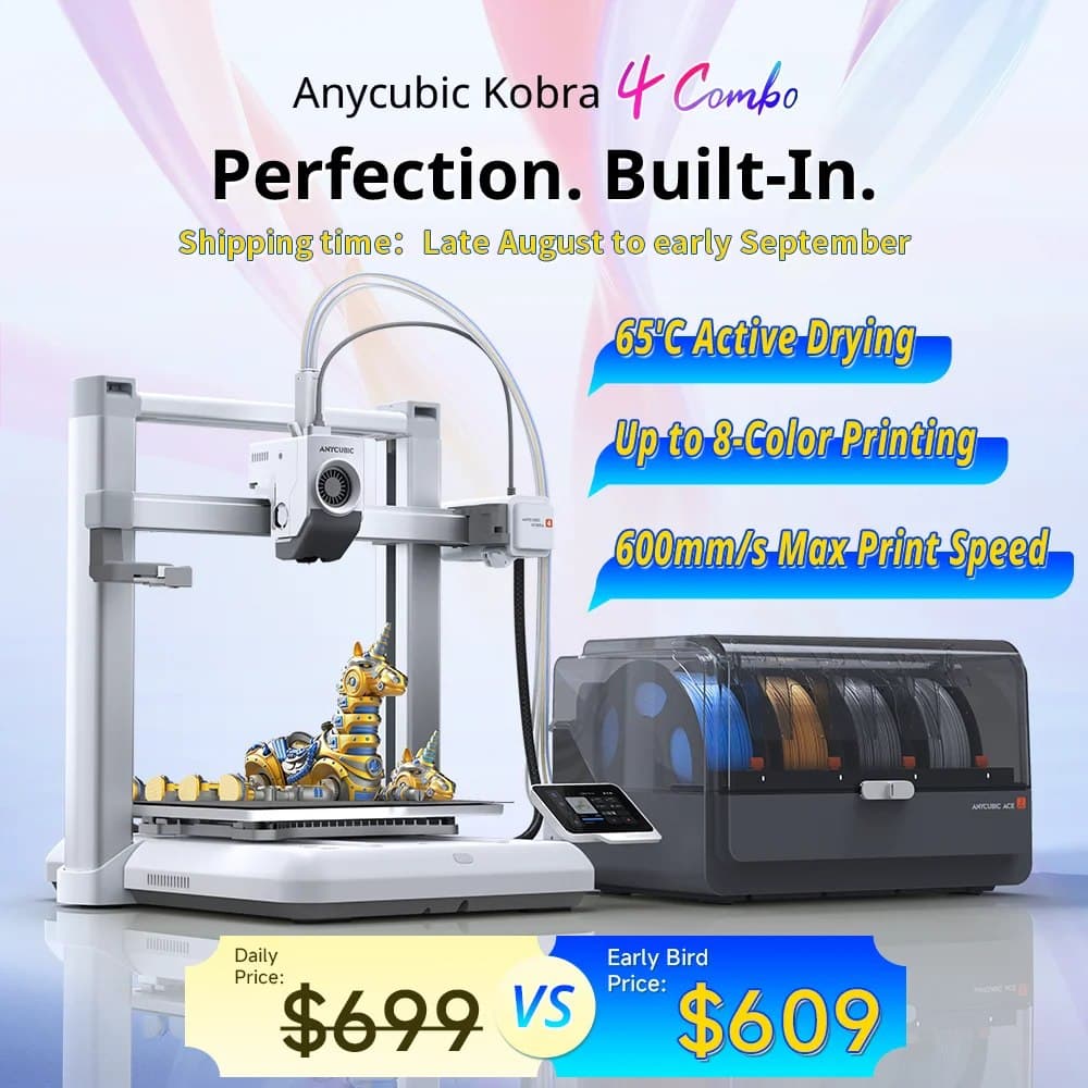 Impressora 3D ANYCUBIC Kobra 4 Combo com impressão rápida de 600mm/s, até 8 cores, APP de controle de secagem de filamento ACE 2 Pro, impressora 3D FDM. Kobra 4 No ACE 2 Pro - AliExpress 7