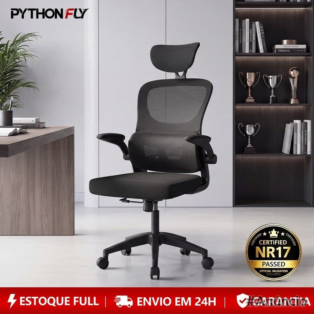 Cadeira Escritório Ergonômica Syberflex com Apoio Lombar