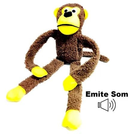 Apparatos Macaco Mordedor de Pelúcia 46cm Cinza-escuro