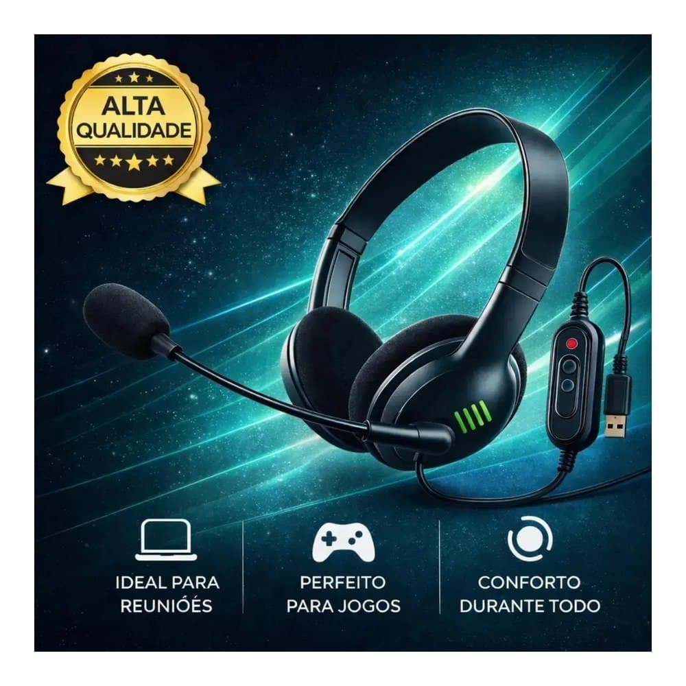 Headset Office USB com Microfone