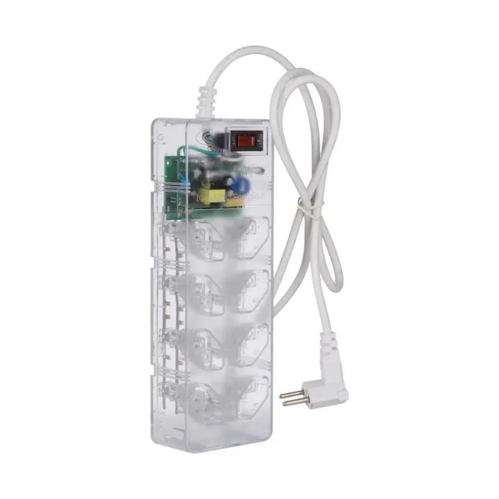 Filtro Dps Clamper Multi Proteção 8 Tomadas Contra Raios Cor Transparente