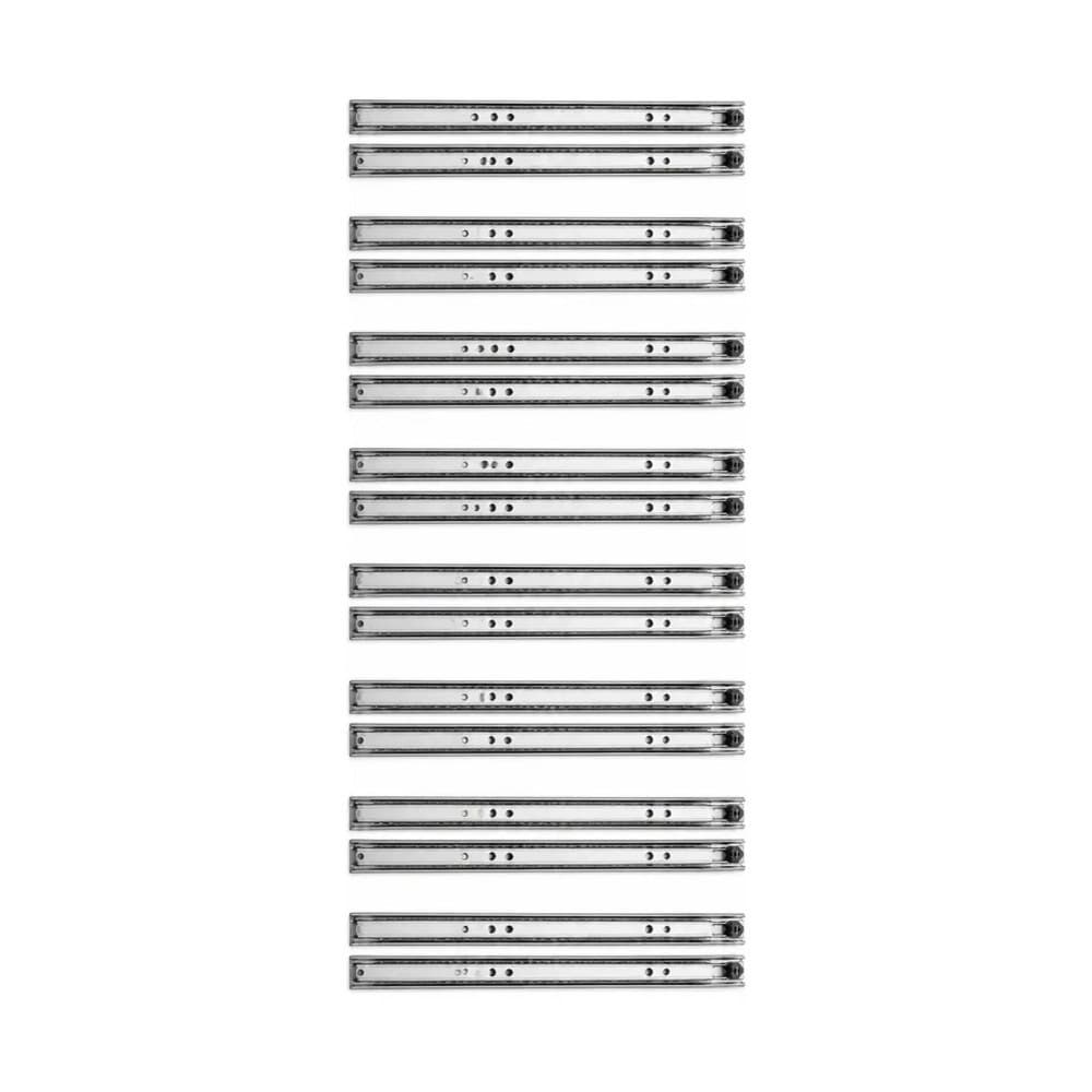 8 Pares Corrediça Telescópica 40cm Aço Zincado Zincado