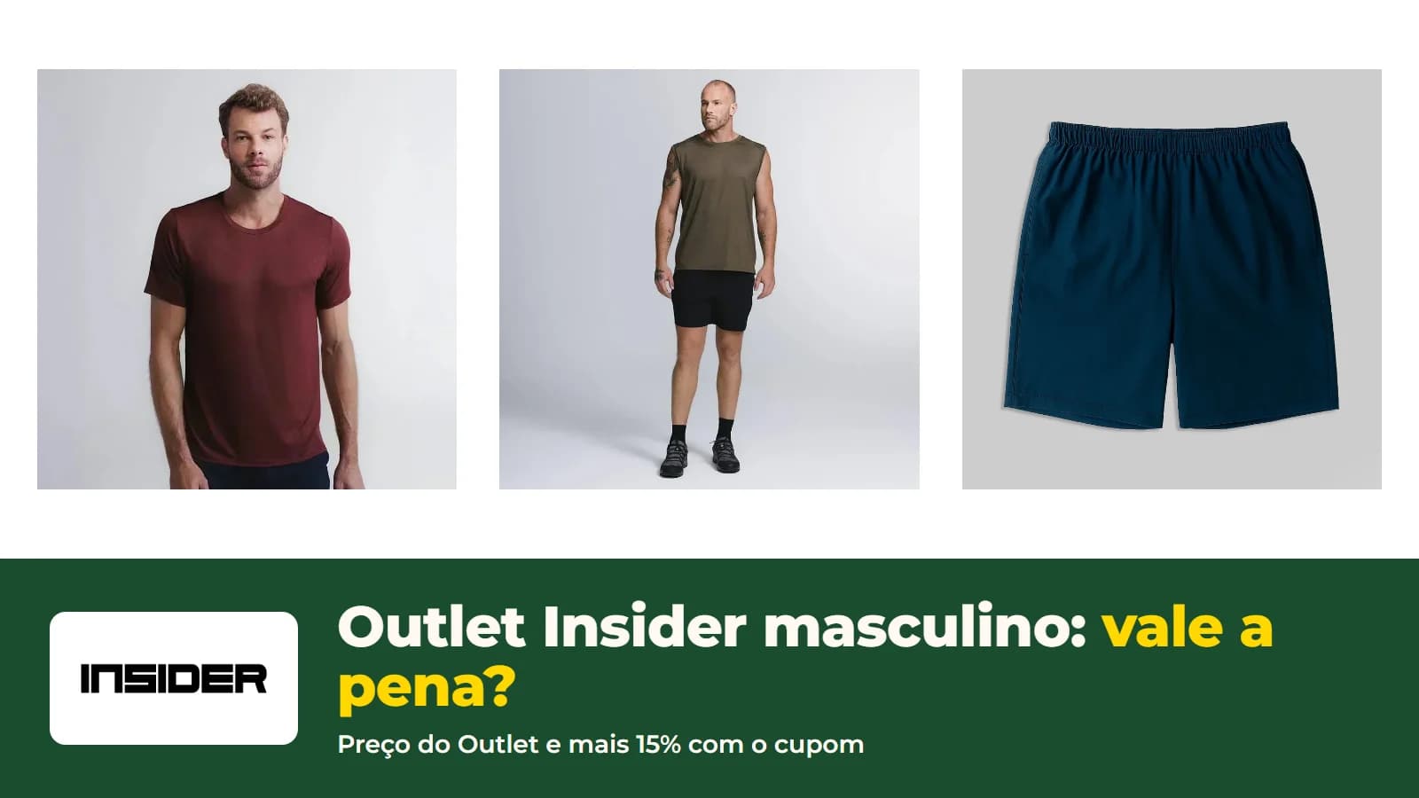 Peças masculinas do Outlet da Insider, com o logo da Insider