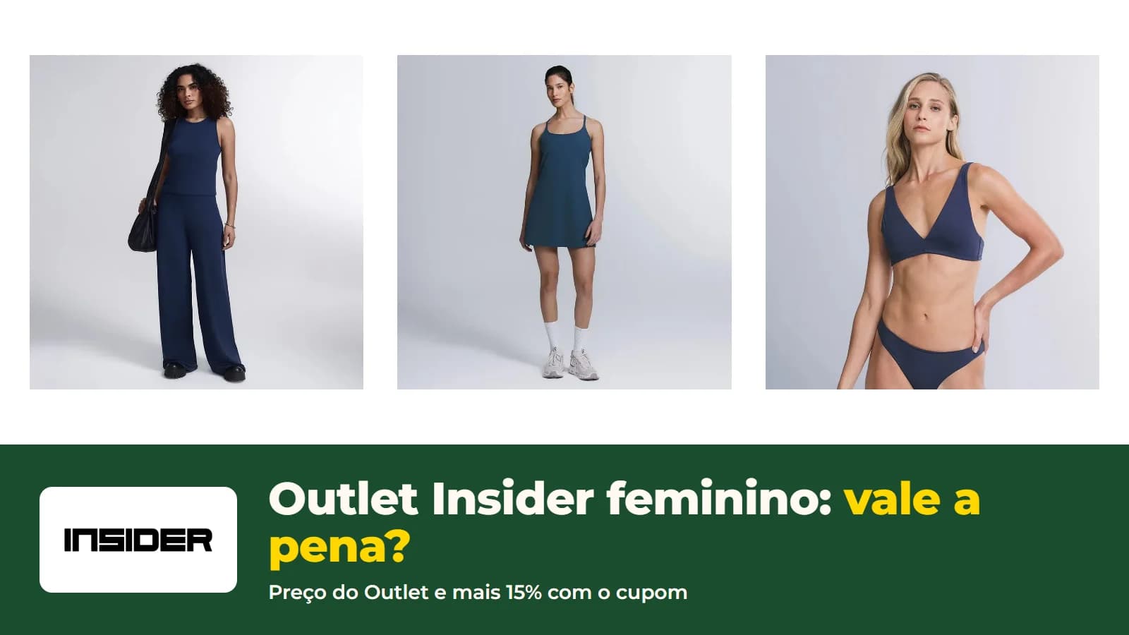 Peças femininas do Outlet da Insider, com o logo da Insider