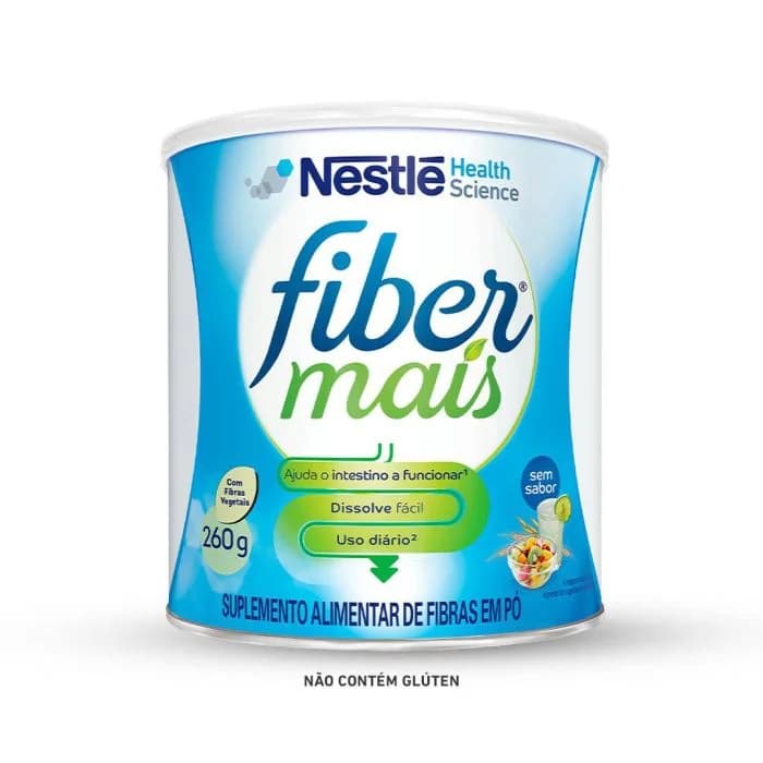 Foto oficial da lata de FiberMais Sem Sabor de 260 g da Nestlé Health Science