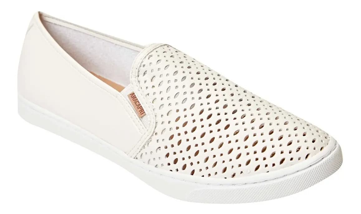 Tênis Feminino Ana Slip On Anacapri Laser/vazado Ac New White 35 Br