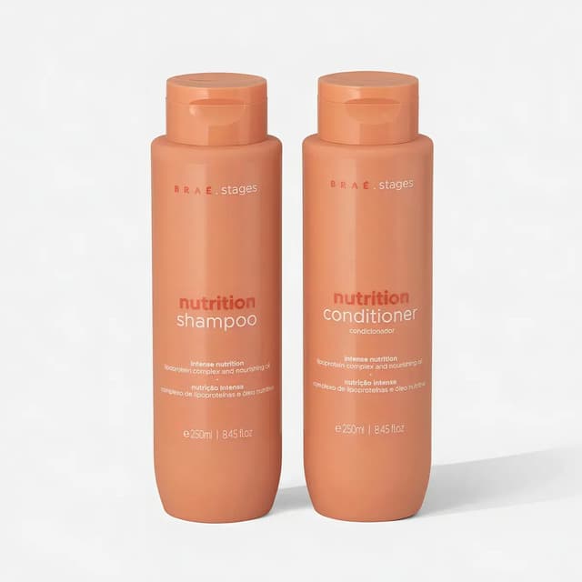 Kit Braé Stages Nutrição: Shampoo E Condicionador Para Cabelos Ressecados E Sem Vida