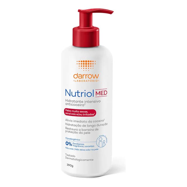 Loção Hidratante Dermatológica Anticoceira Darrow Nutriol Med Peles Irritadas 390g Não Possui
