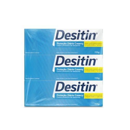 Desitin Creme Preventivo De Assaduras Proteção Diária Creamy, Kit com 3 Unidades de 113g