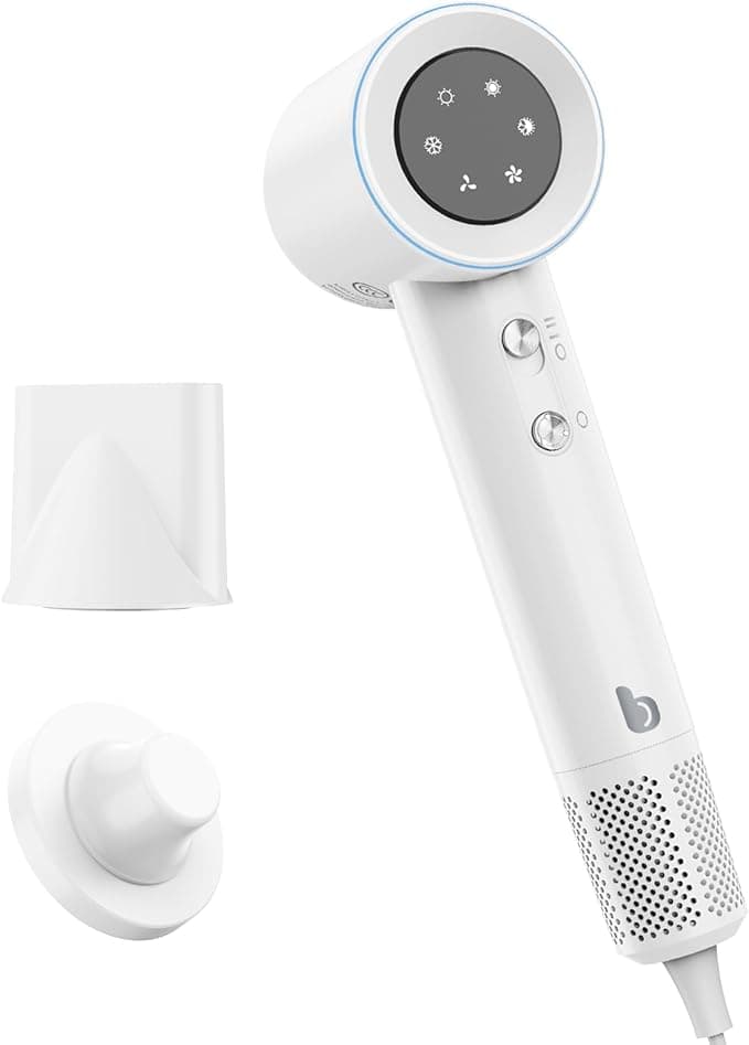 GOKOCO Secador De Cabelo Profissional 110v 127v, 120000 RPM High Speed Hair Dryer 1600W com Display Digital LED e Bocal de ar Magnético,GD029 Roxo